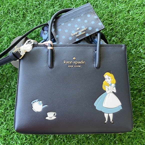 disney x kate spade NY alice in wonderland shopper crossbody bag & card holder - Picture 6 of 16